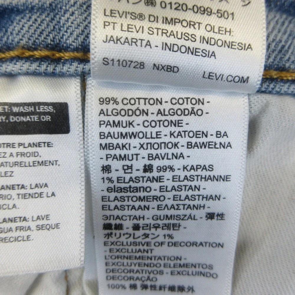 Levis 445 Shorts Mens 29 Light Blue Denim Casual Stretch Jean Shorts